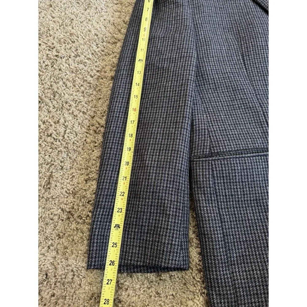CHAPS 100% Wool Houndstooth Sport Coat Blazer Elbow Patches Academia Prof 48L